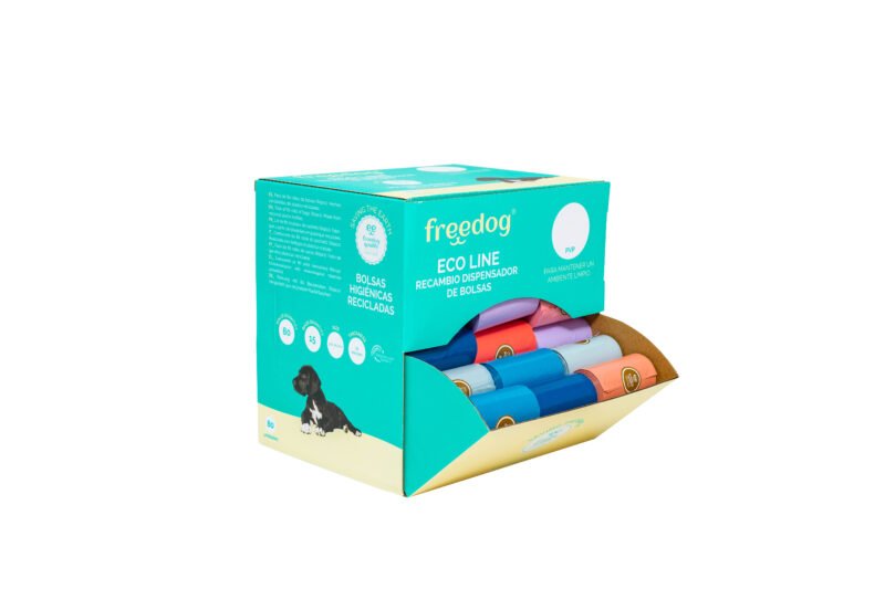 FREEDOG EXPOSITOR BOLSAS (80 ROLLOS DE 20 BOLSAS)