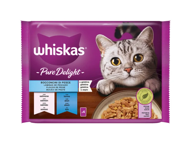 WHISKAS PURE DELIGHT SELECCION PESCADO 13X4X85GR