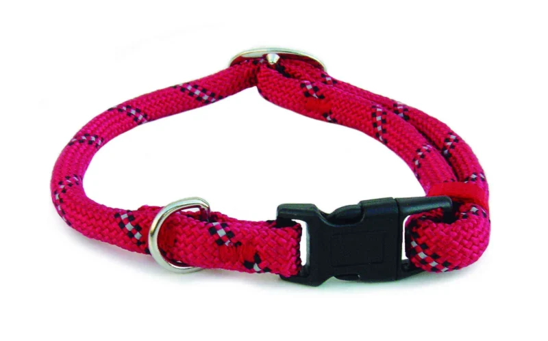 FREEDOG COLLAR NYLON ROUND REFLECTANTE HIKE ROJO 8MM X 40CM