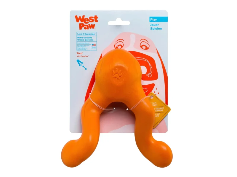 WEST PAW JUGUETE ZOGOFLEX TIZZI L 18CM MANDARINA