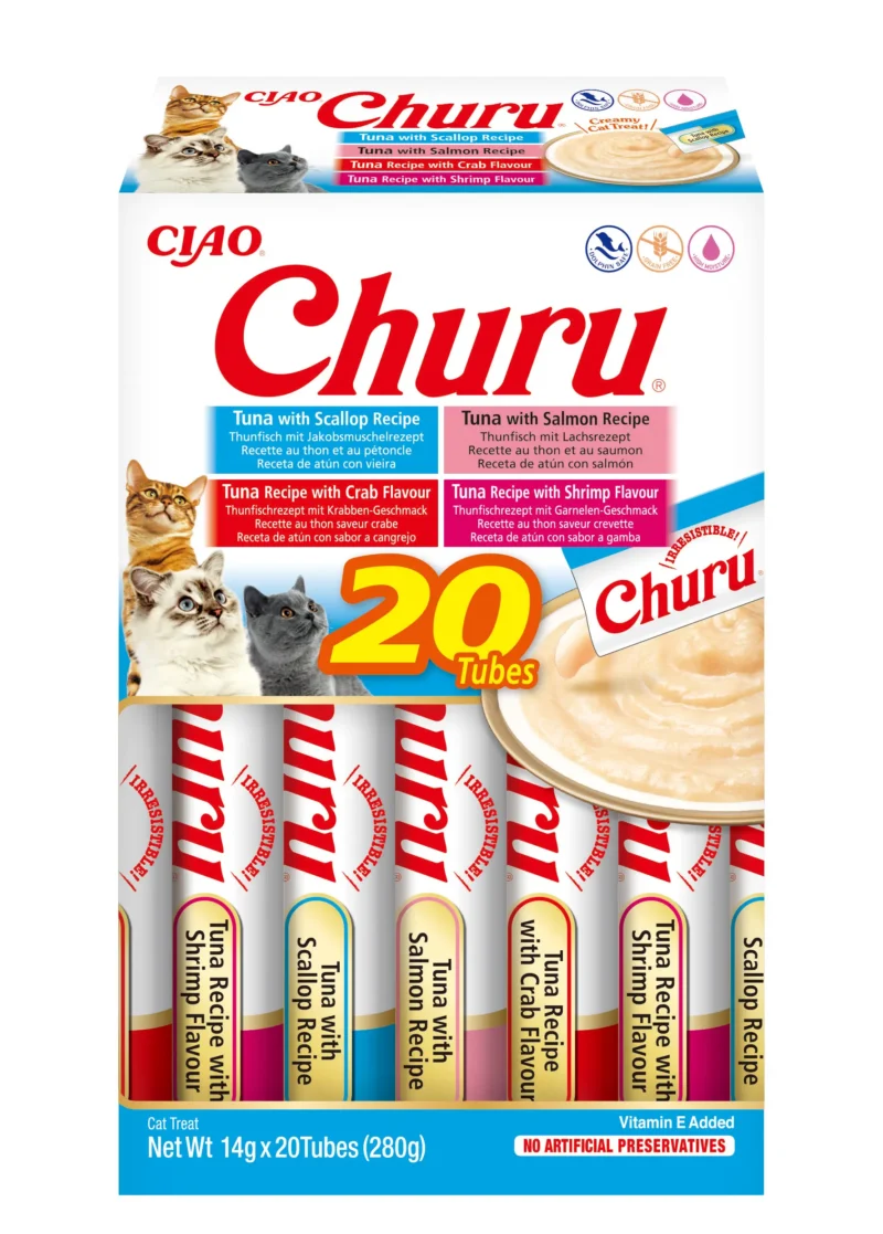 CHURU CAT VARIEDADES DE ATUN CON MARISCO 20X14GR