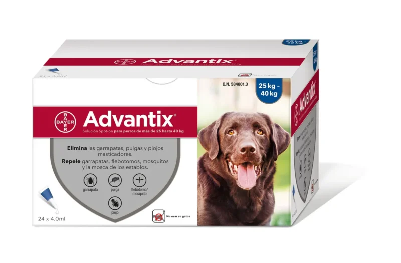 ADVANTIX 24 PIPETAS 4,0ML +25KG