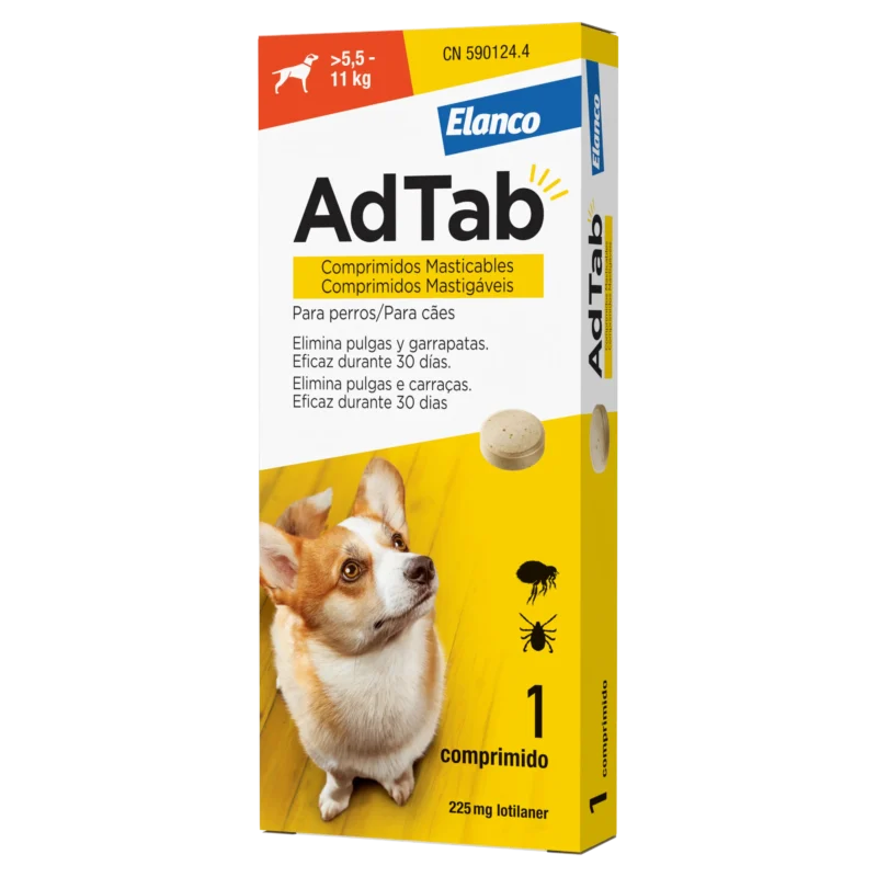 ADTAB PERRO 225MG 5,5-11KG MASTICABLE 1CPD